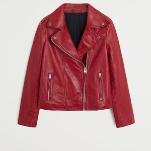 Mango leather biker jacket
